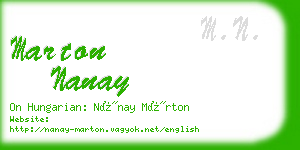 marton nanay business card